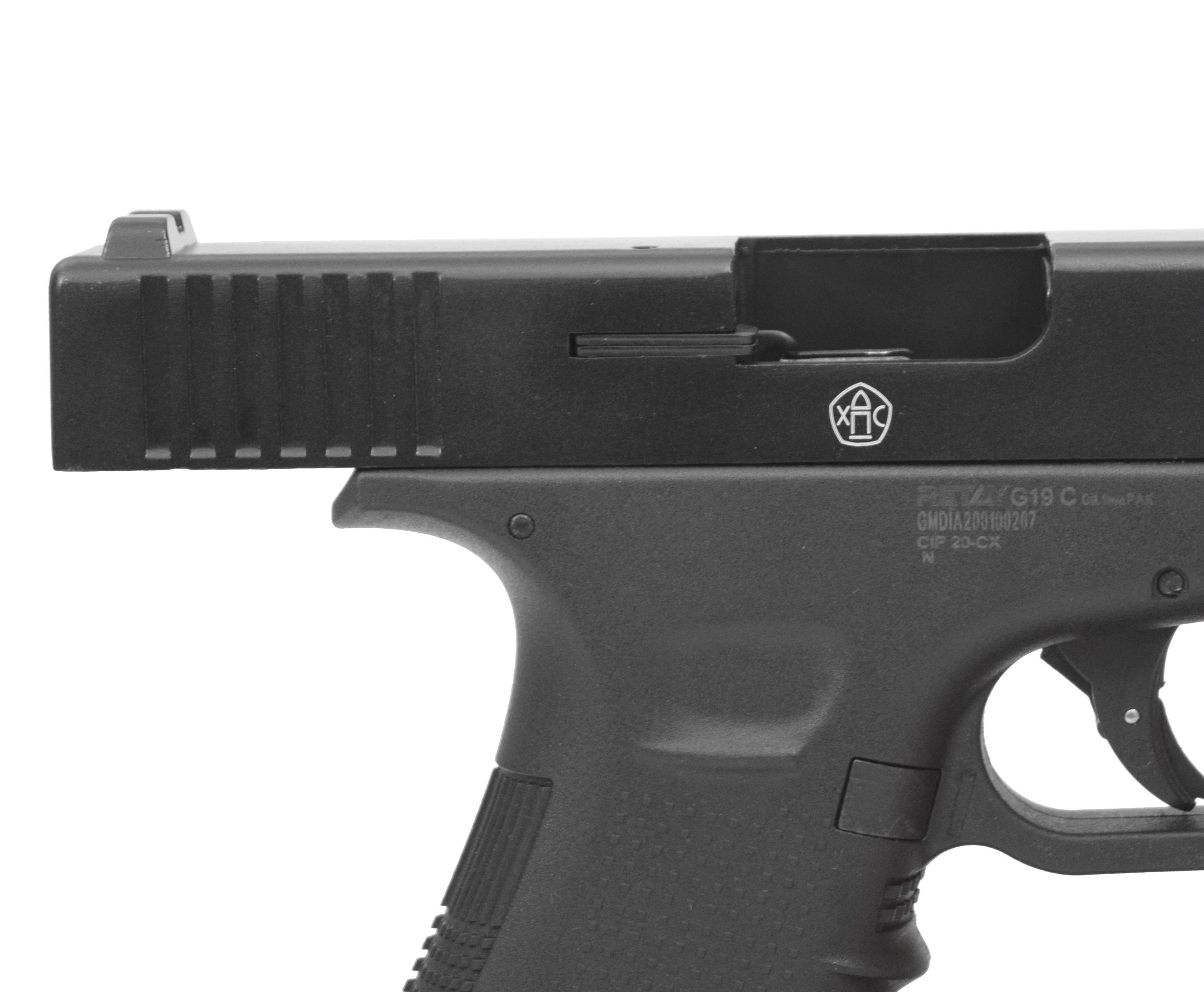 Пистолет охолощенный Retay G19C (Glok 19), к.9мм (черн.)