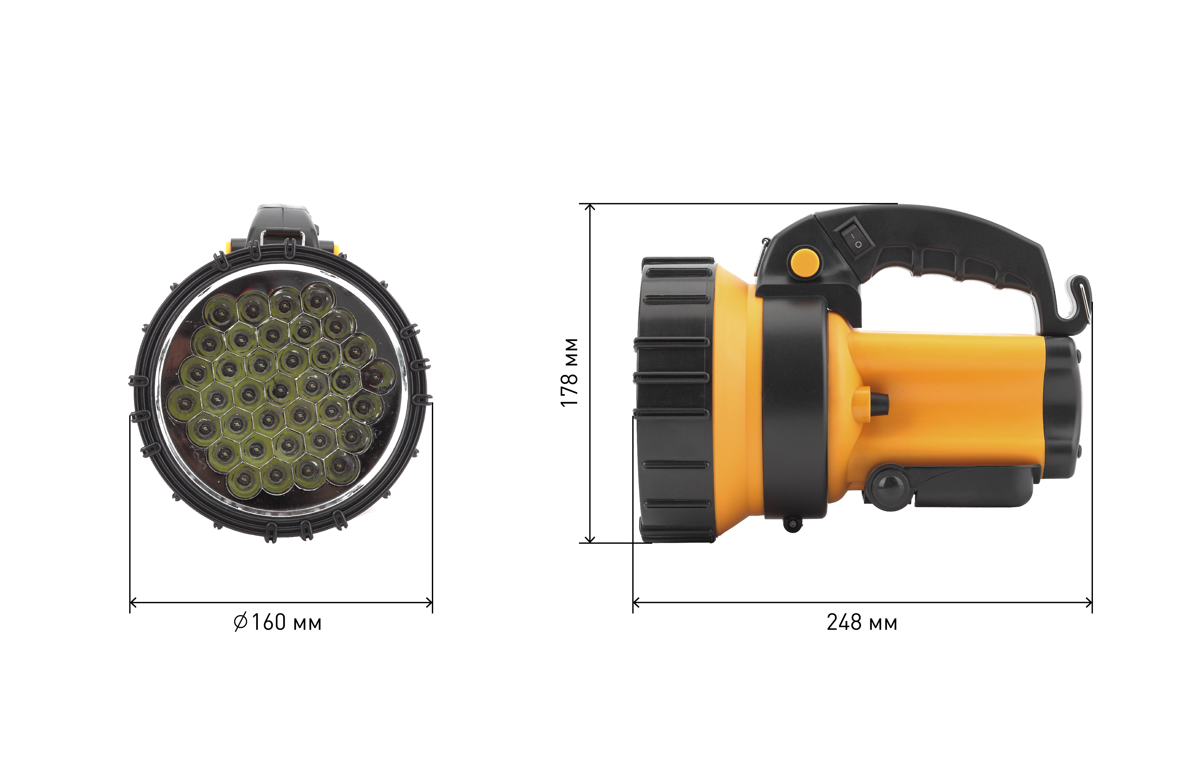 Фонарь-прожектор PA-603, 36*led, литий 3Ач