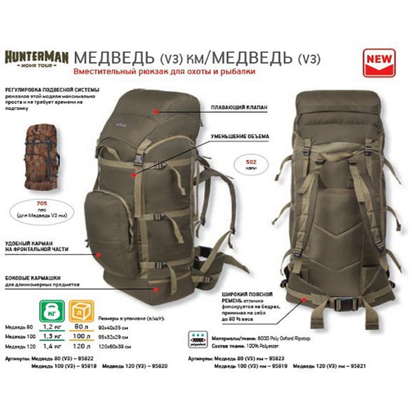 Рюкзак Медведь (Витим) 80 л.